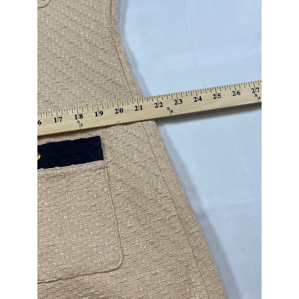 Spartina Maggie Tweed Button Front Mini Dress Tan Navy Kentucky Derby XL - Picture 11 of 15